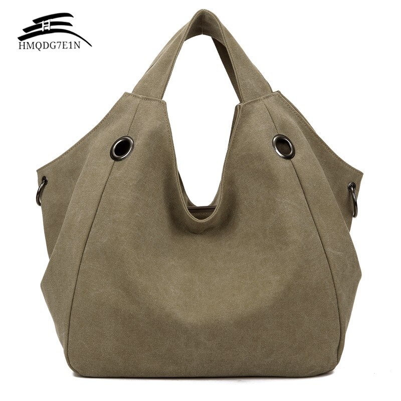 Promotin 100% contton Frauen Feste Schulter Tasche lässig Leinwand Hobos Handtaschen Große kapazität Tote Taschen