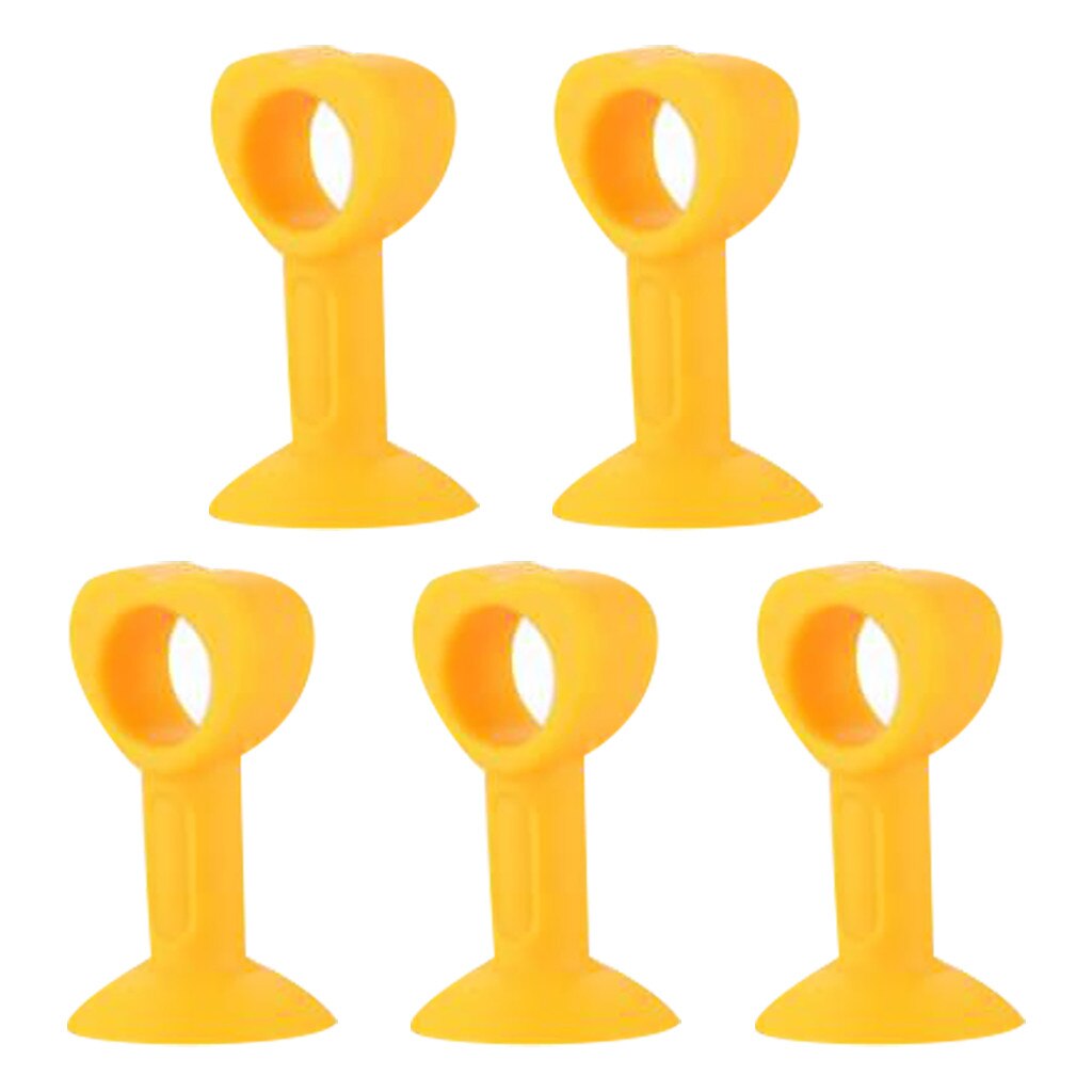 Anti-collision Door Stopper Flexible Plastic Sucker Door Holder Suction Cup Door Stop Pad For Doorknob Handle Topes Para Puertas: Orange 