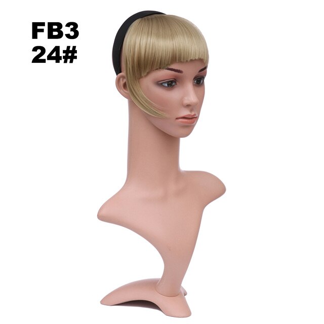 Girlshow – frange synthétique frange courte avec tresses, bandeau, frange émoussée FB3, 6 pouces, 16 couleurs disponibles, 50g, 1 pièce: FB3 Color 24