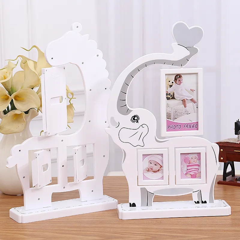 Cartoon Animal Shaped Kids Photo Frames Cute Baby Picture Display Holder Desktop Art Decor Living Room Bedroom Picture Frames
