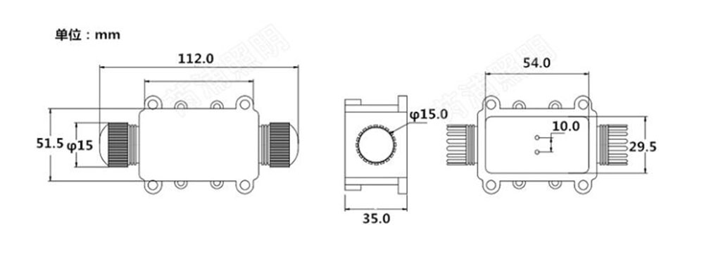 Caja de conexiones impermeable IP68 de 2 vías, caja de conexiones de plástico para exteriores, resistente al agua, G711 Caja de conexiones eléctricas, color negro/blanco