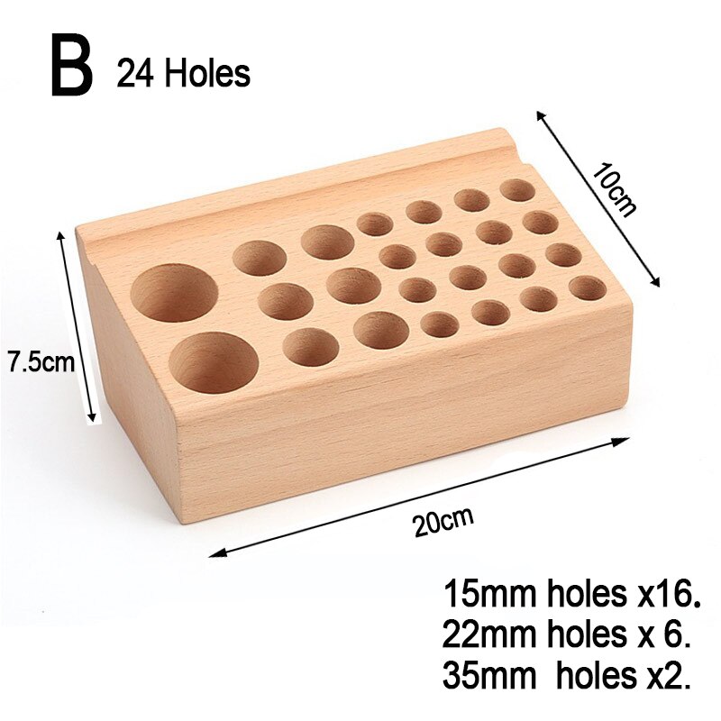 24/46/68/76/98 Holes Wooden Leathercraft Rack Stand DIY Carving Punching Tools Holder Organizer Storing Leather Tool Storage Box: B