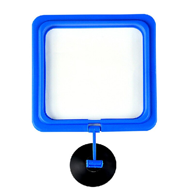 Aquarium Clear Feeding Ring Fish Tank Station Floating Food Tray Feeder Square Accessory Fish Food Feeder Suction Cup black