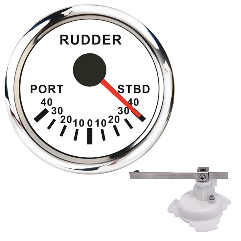 0-190 ohm Rudder Angle Indicator Gauge With Red Backlight Sailing boat Rudder Angle Meter and Mating Sensor 12V 24V: WS with sensor