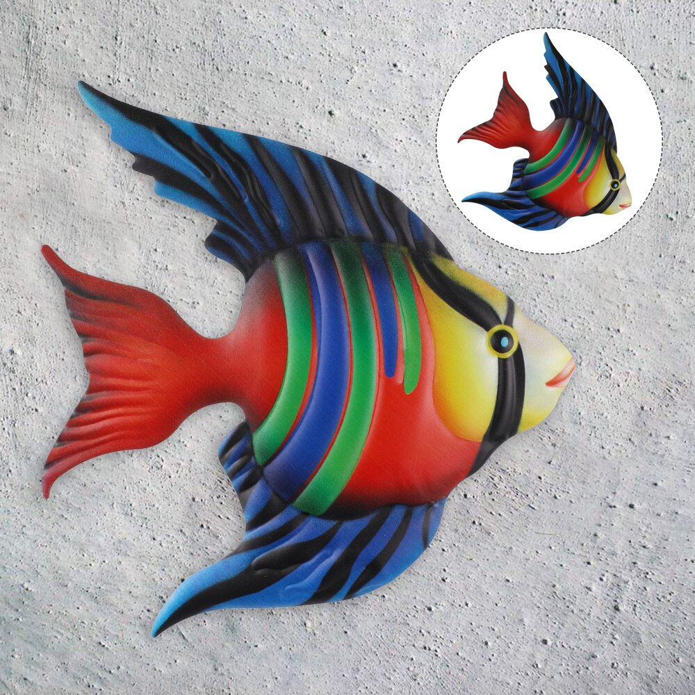 Fish Iron Hanging Ornament Hanging Wall Art Decor Craft Decoration