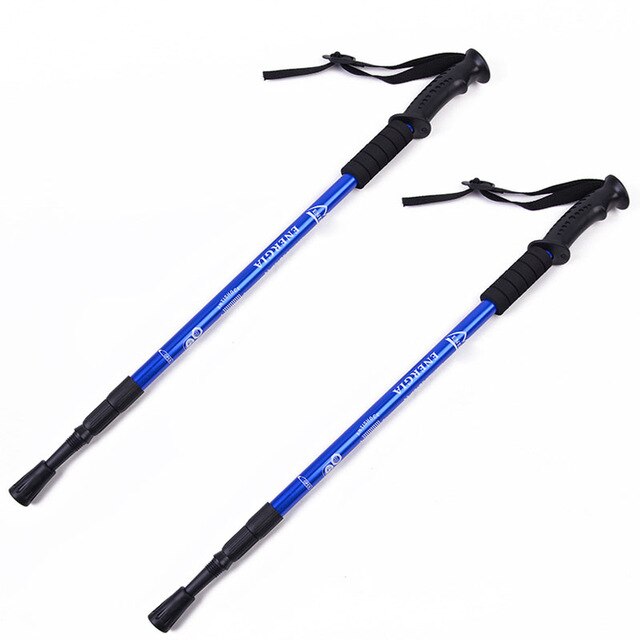 65-135cm Walking Sticks Hiking Poles Adjustable Trekking Poles Telescopic Scandinavian Anti Shock Carbon Al alloy: 2 pcs blue