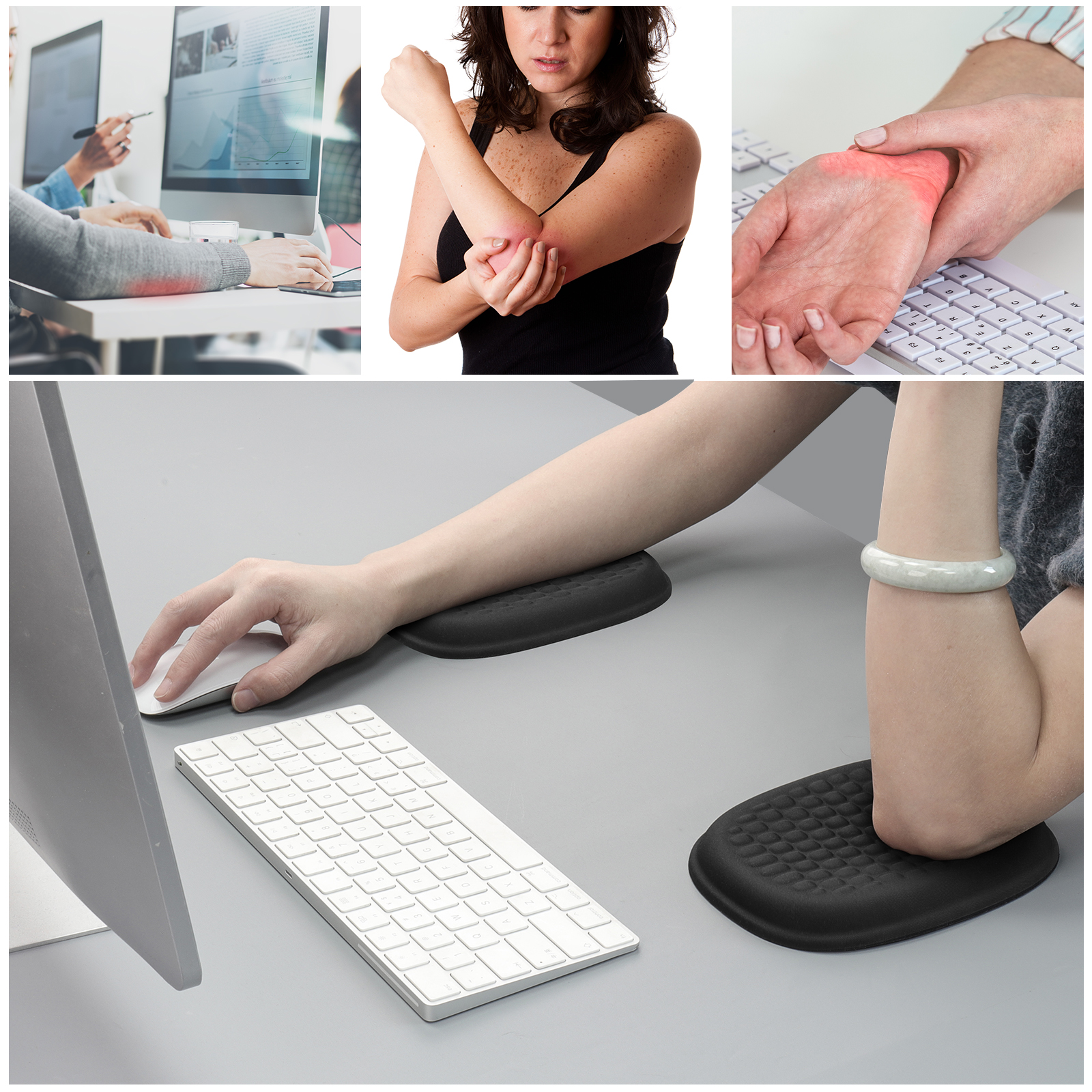 Ergonomic Wrist Rest Pad Armrest Pad Elbow Rest Pad Relief Elbow Pain Computer Armrest Arm Wrist Rest Support Mouse Pad for Desk