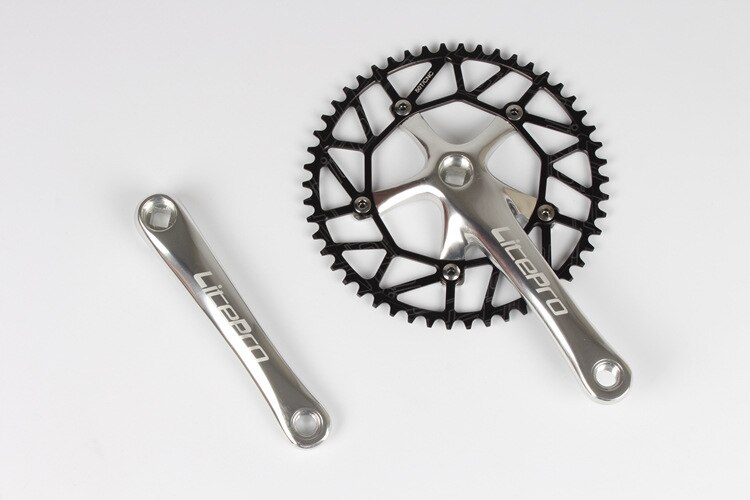 Litepro Bici Pieghevole 170 millimetri Guarnitura 130bcd Catena di Riciclaggio Della Bicicletta-anelli Manovella Set 50-58t: Silver set 50T