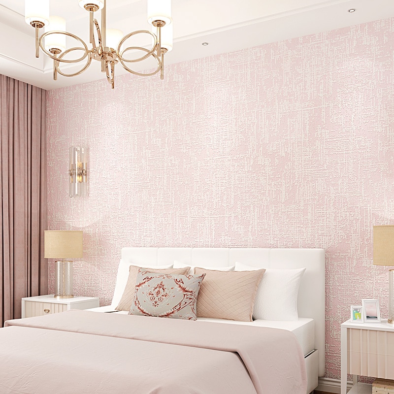 Papel tapiz de Color sólido con textura en relieve profundo, blanco, azul, Beige, rosa, para dormitorio, sala de estar, papel de pared Simple moderno, decoración del hogar