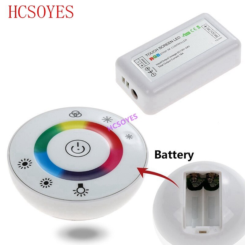 18A 7 Keys RF Remote controller LED Touch Round RGB Controller DC12V-DC24V