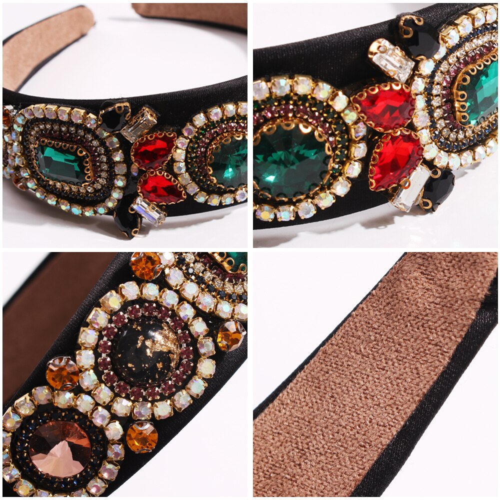 Mulheres Senhoras Headband Do Hairband De Cristal de Vidro Strass para Meninas Retro Headwear Acessórios Para o Cabelo Festa de Casamento Palácio Headress