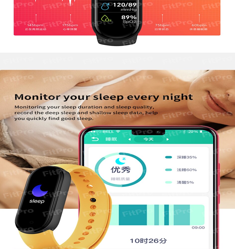 M6 Band 6 Smartband Männer Frauen Armband Fit Uhr Herz Rate Blutdruck Uhr Sport Armband Schrittzähler Smartwatch Androi