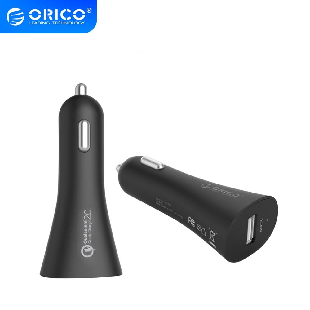 Orico Dual Port Usb Car Charger QC2.0 Universele Snelle Smart Auto-Oplader Usb Mini Charger Voor Xiaomi Huawei Samsung iphone