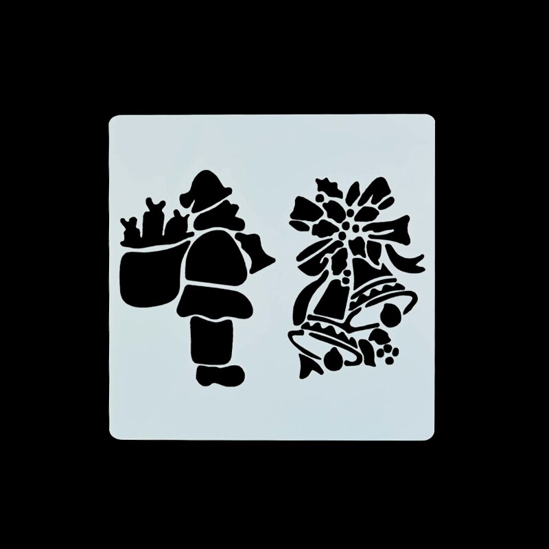 7pcs/set Merry Christmas Reindeer Santa Clause Layering Stencils Painting DIY Scrapbooking Craft Embossing Decorative Template: B04