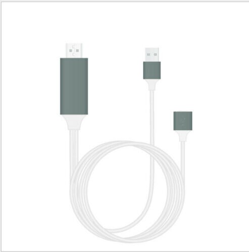 Universal hdmi spejling kabel telefon til tv hdtv 1080p adapter til iphone/ipad/android type-c til hdmi: Hvid