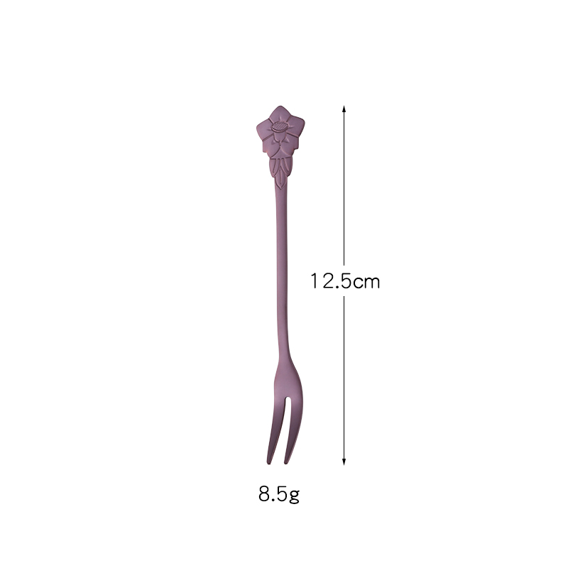 10PCS/Set Fruit Forks Stainless Steel Gold Cake Dessert Forks Lovely Mini Fork Used For Cake in Party Restaurant With Box: 10pcs brown