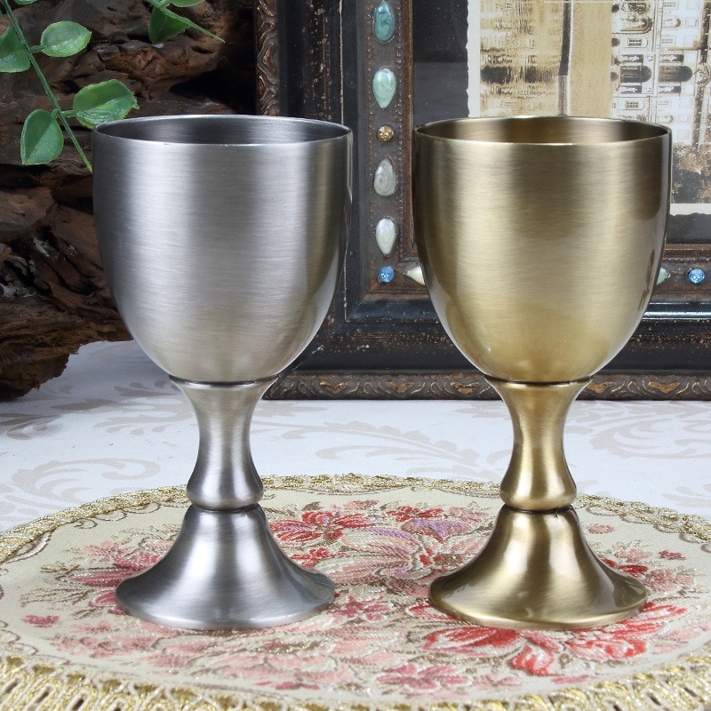 120 ml Metalen Wijn Cup Goblet Theekopjes Creatieve Home Art Craft Vintage Woondecoratie