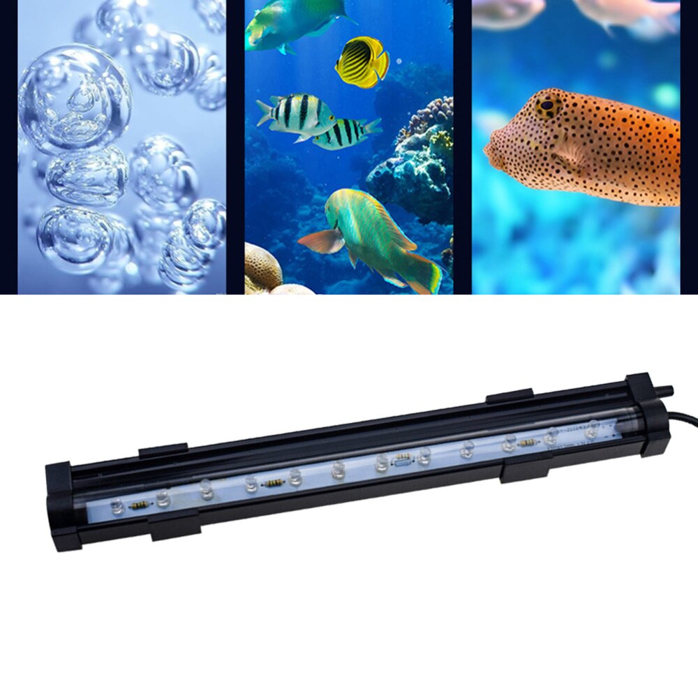 Aquarium Color Changing Bubble Lamp LED Diving Lamp Fish Tank Lamp DB-15 with Plug Black