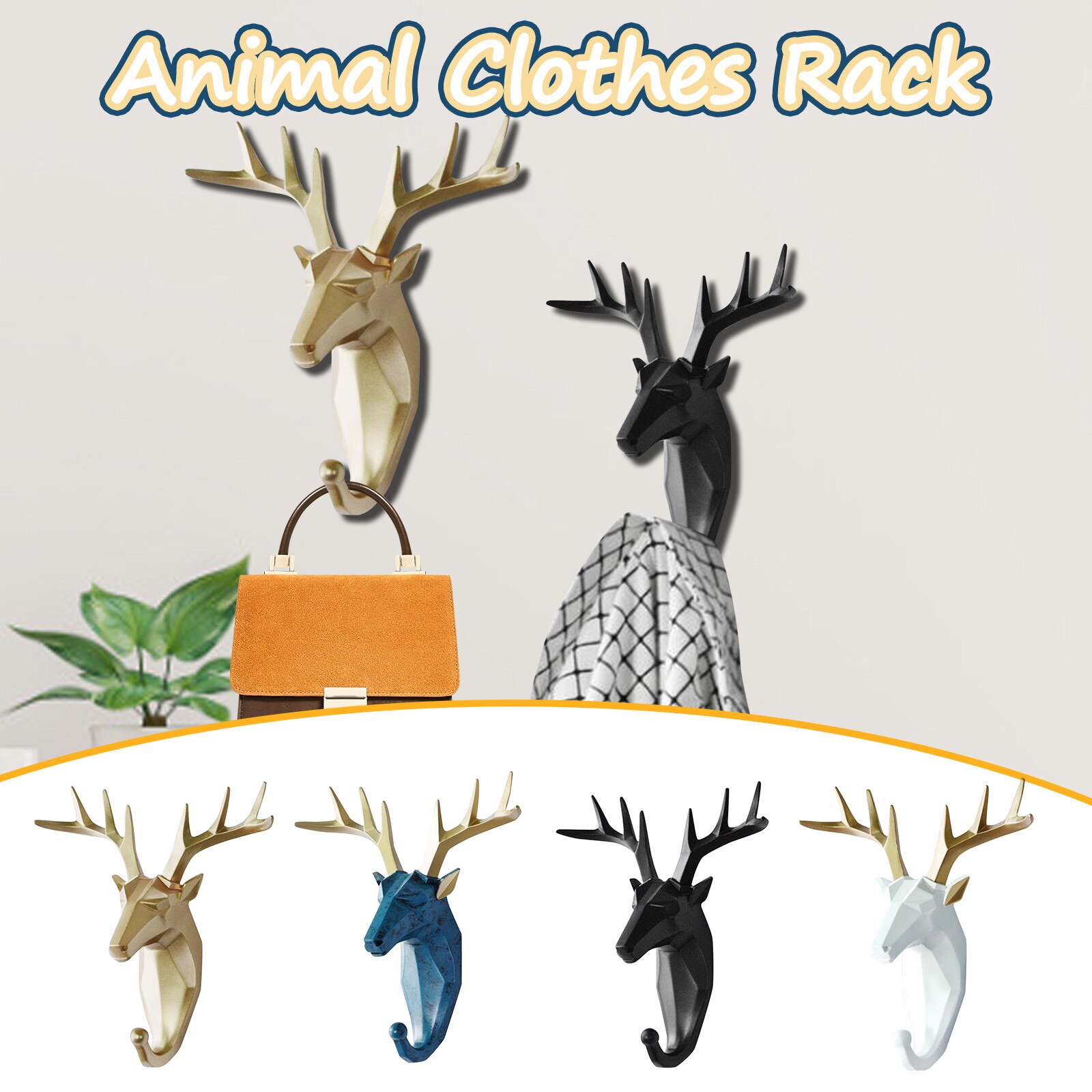 Creatieve Muur Haken Dier Decoratie Hars Houtnerf Haken Slaapkamer Deur Na De Dieren Haken 3d Haak Enkele Muur Hanger