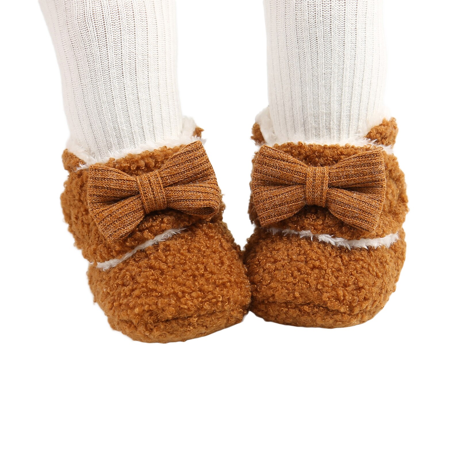 Zapatos planos para bebé de 0 a 18M, con lazo decorativo, Color sólido, suela suave y cálida