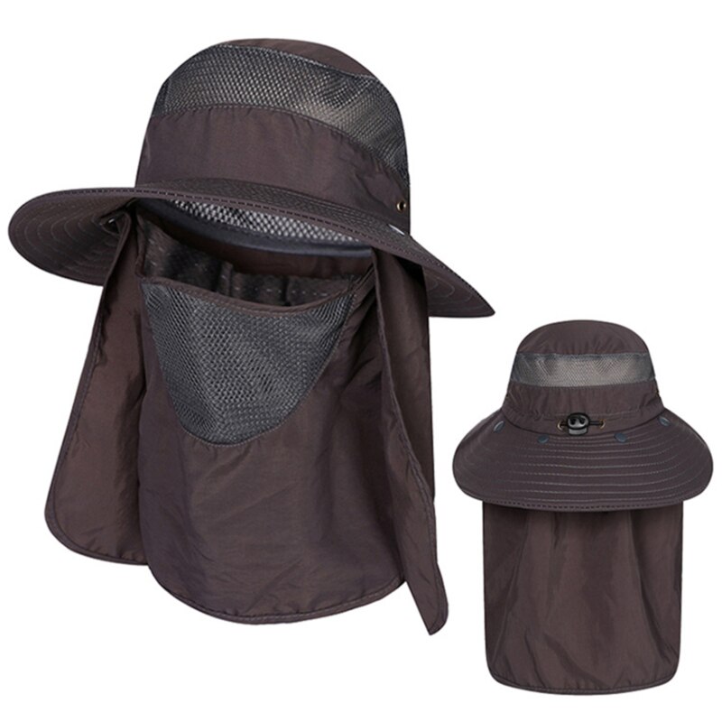 Summer Quick dryng Sun protection fisherman cap withFace Neck protection outdoor fishing bike removable Three-use men Visor hat