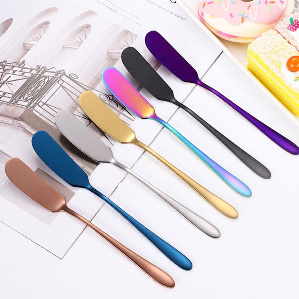 1PC Butter Knife Stainless Steel Kitchen Cheese Knife Silver Dessert Tools Jam Spreader Utensil Cutlery Dessert Tools for Toast