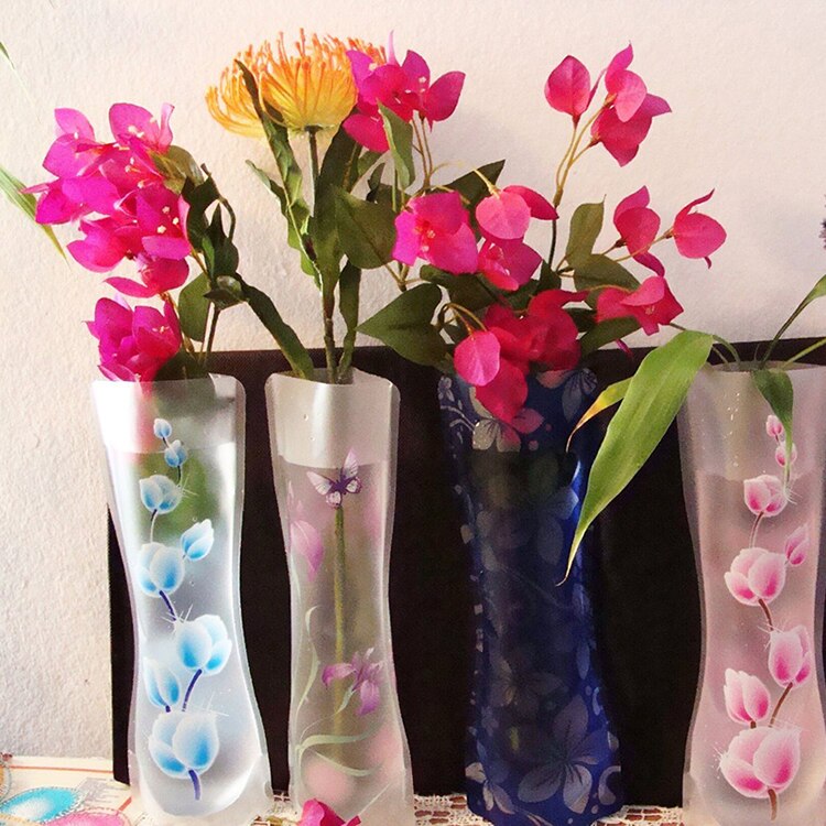 1x unzerbrechlich Faltbare Mehrweg Kunststoff Blume Vase