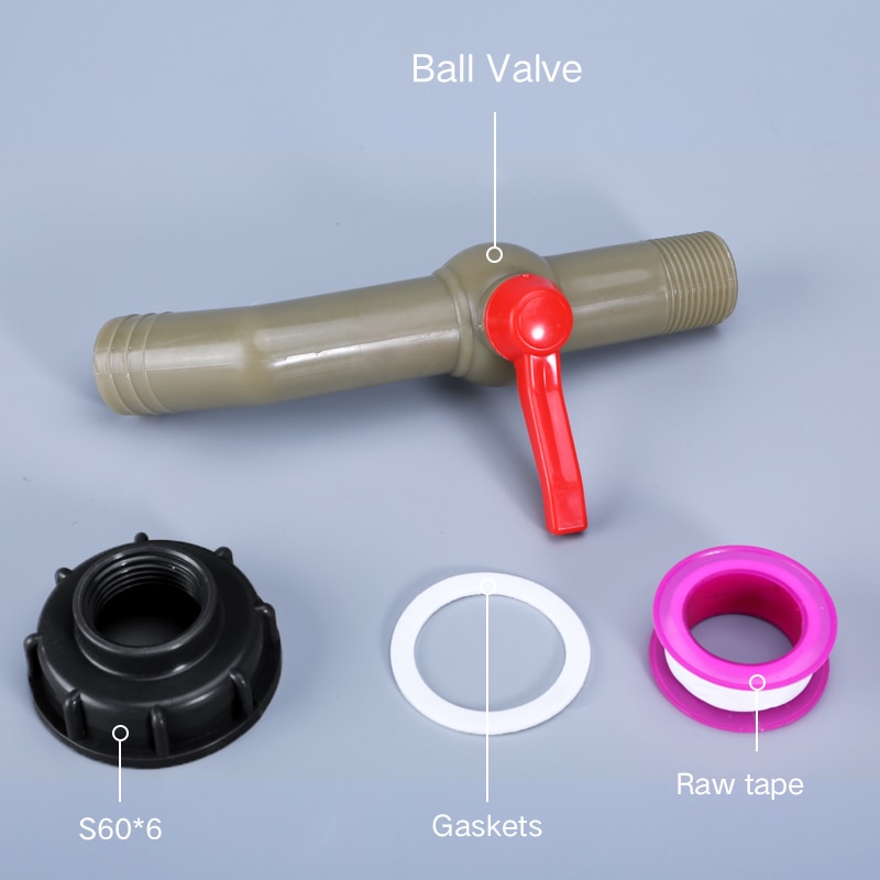 Plastic IBC Water Tank Adapter S60X6 Garden Hose Pipe Connector Hose Faucet Replacement Connector Fitting