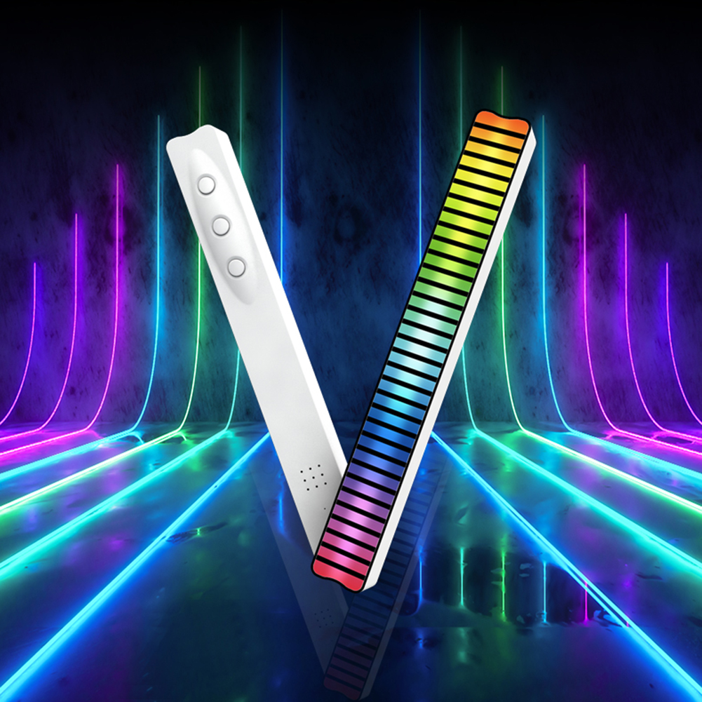 RGB Sound Control LED Strip Light Voice-Activated Pickup Rhythm Music Atmosphere Lamp App Control 32 LED Colorful Ambient Light