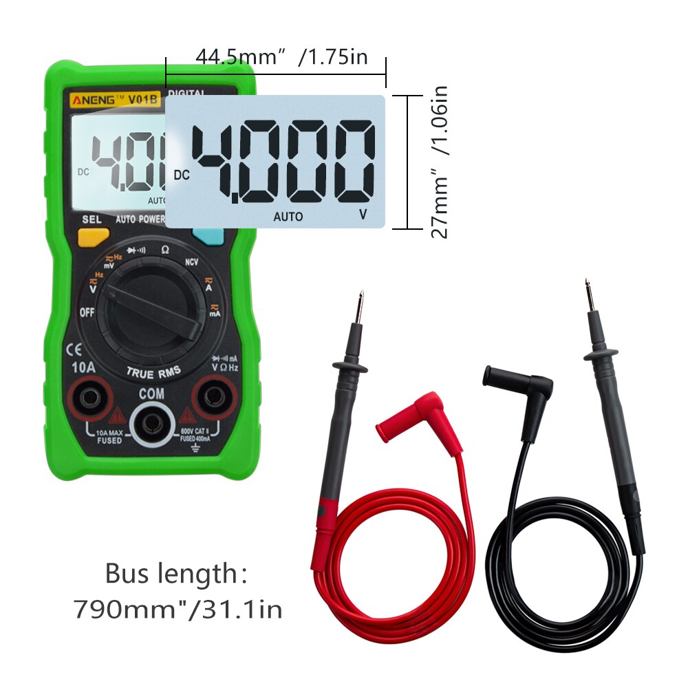 ANENG V01B 4000 Counts Digital multimeter comprobador automotive electrical dmm transistor tester capacitance meter test point