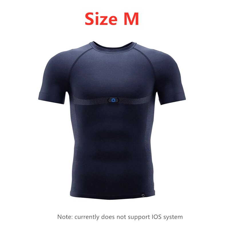Xiaomi mijia sport t-shirt smart adi ecg chip overvågning puls træthed dybde analyse vaskbar behagelig: Størrelse m