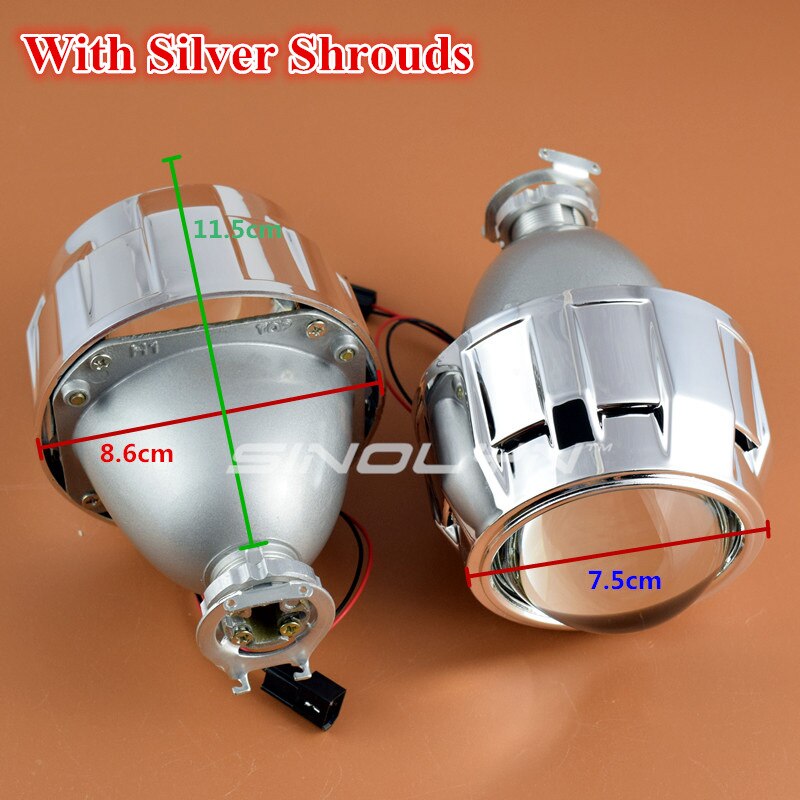 YUFANYA 2.5" Bi-Xenon Projector Lens HID Kit 55W 6000K – H1 Bulbs, Chrome Housing, DIY Retrofit-631418