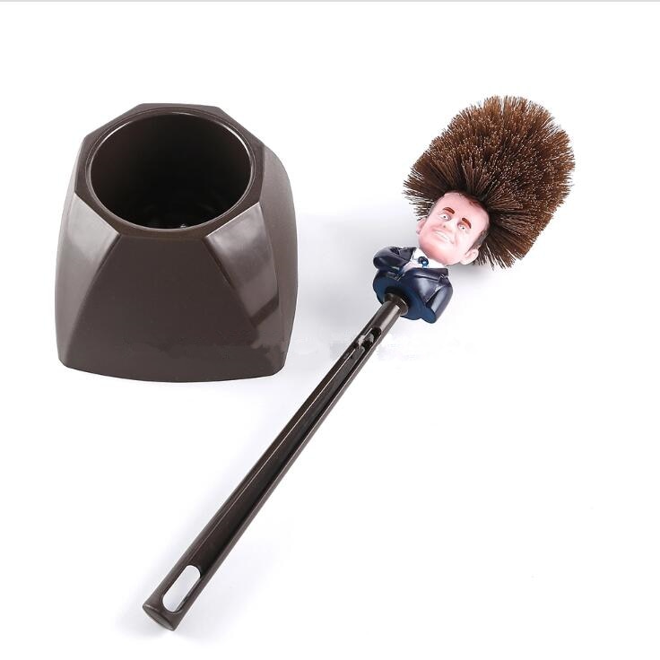 Brosse de toilette à l&#39;effigie d&#39;Emmanuel Macron,accessoire humoristique avec le président de la France, pour WC