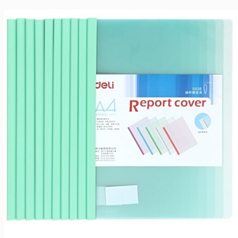 Deli 10pcs/set report cover opaque document clamp Triangle match the transparent sheet colorful light and flexible cover clamps