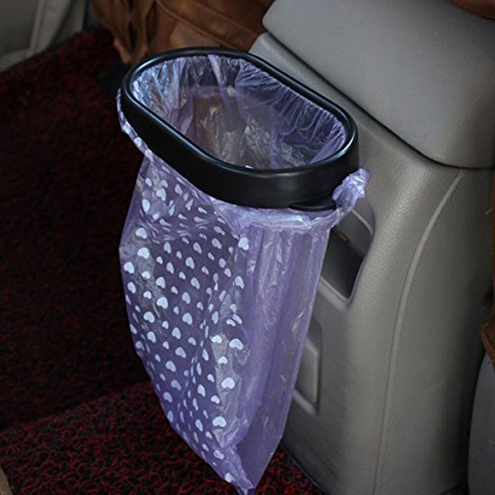 DSYCAR 1Set Universal Car Rubbish Bag Plastic Hanger Clip Auto Garbage Bags Frame Pasted Trash Holder Bin Vehicle Organizer
