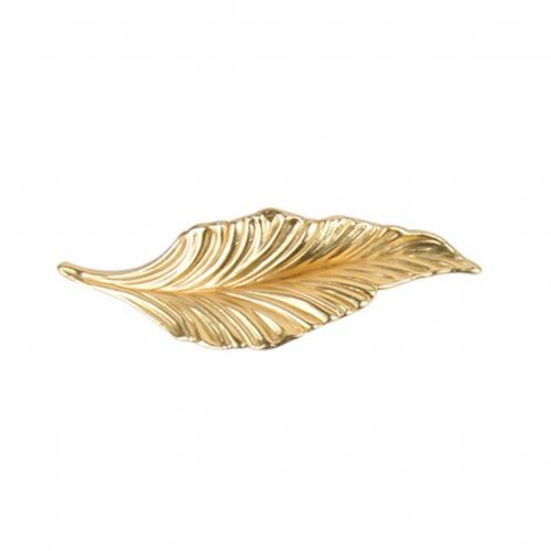 1 Stuk Nordic Stijl Massief Messing Bladgoud Vormige 32Mm Kast Knop Portiergrepen Meubels Handles Knop: Golden / Right
