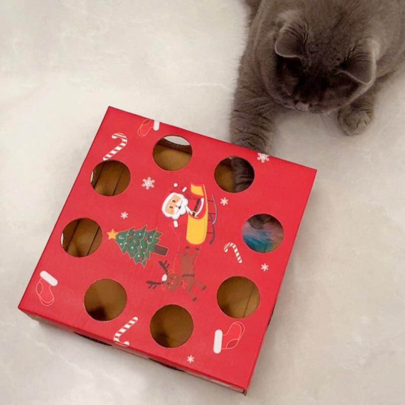 Interactive Cat Toys For Indoor Cats Automatic Cat Toy Feather Rotation In Multi Holes Maze Cat Puzzle Toy Fun Smart Teaser Toy