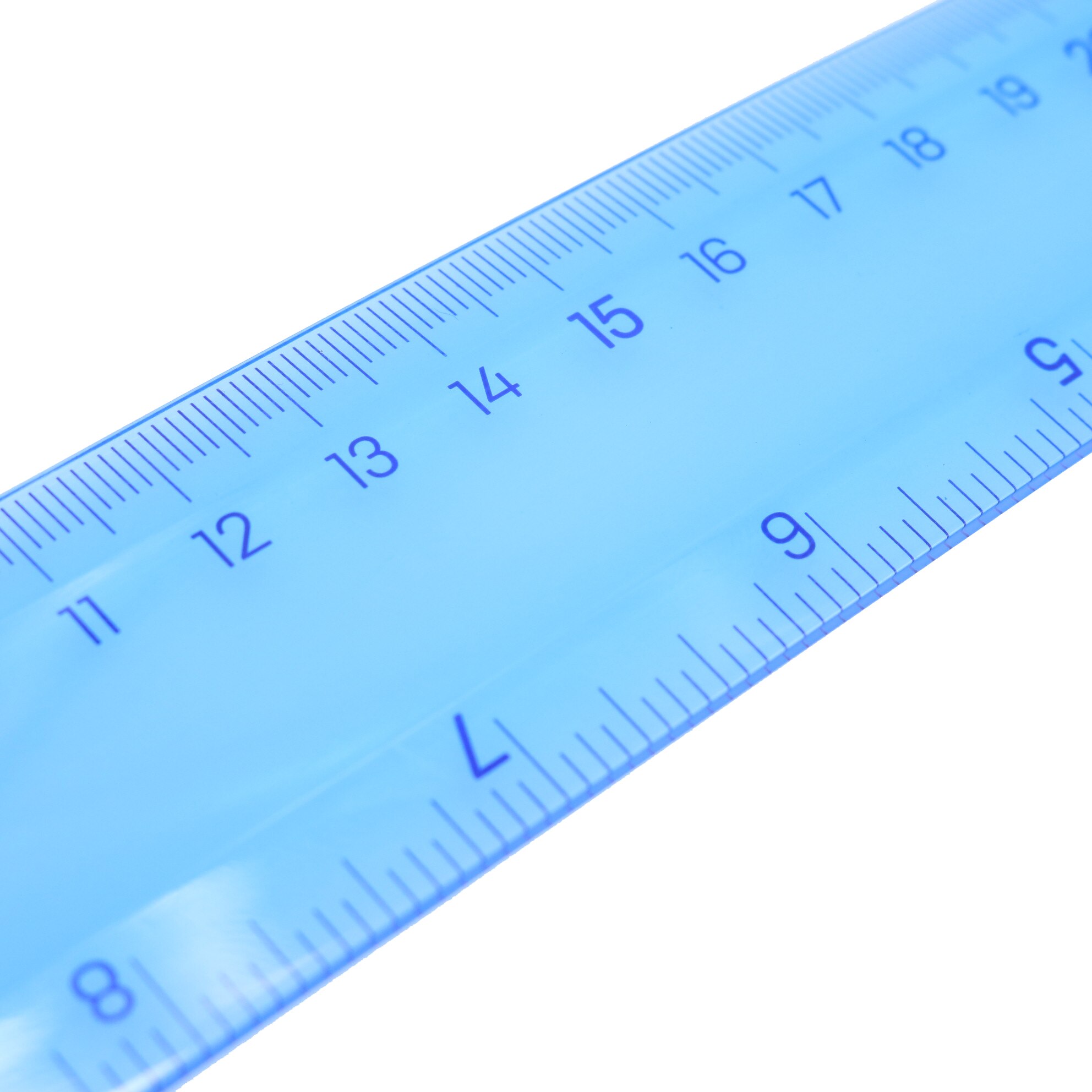 Regla Flexible transparente para dibujo de estudiantes, Regla suave de plástico para oficina y escuela, azul/verde, 20cm/30cm, 1 unidad