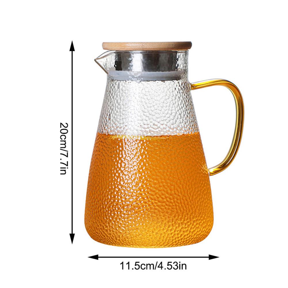 1L Glass Large Capacity Tea Pot Cold Kettle Glass Pitcher With Lid Heatable Glass Water Jug Tea Pot For Cold Tea Juice: Default Title