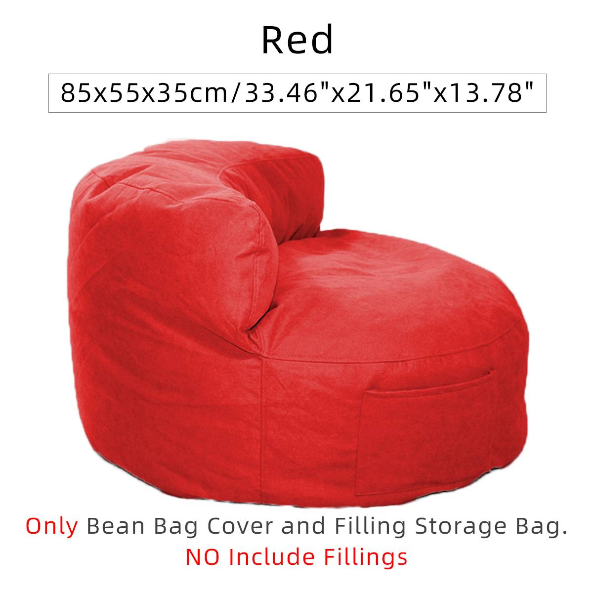 Comfortable Bean Bag Lazy Sofas Cover Chairs without Filler Linen Cloth Bean-Bag Lounger Seat Pouf Puff Couch Tatami Living Room: Red