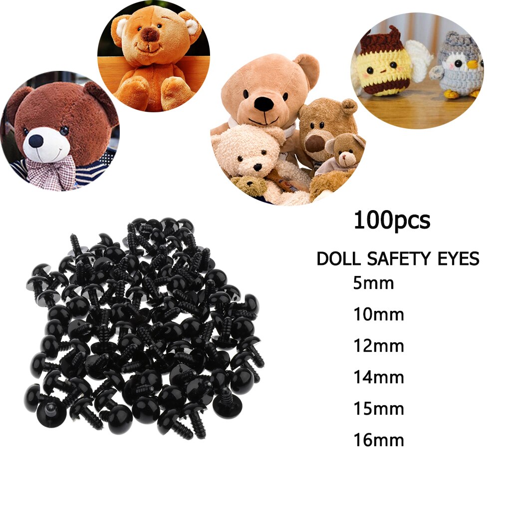 1000 PCS Plastic Safety Eyes Craft Eyes with Washers for Doll, Bear, Stuffed Animals, Soft Toy Making, DIY Crafts