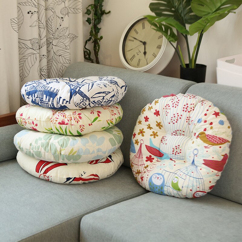 40Cm Modern Lounger Minimalism Floor Cushions Round Comfortable Print Flower Seat For Kids Home Office Soft Pillow
