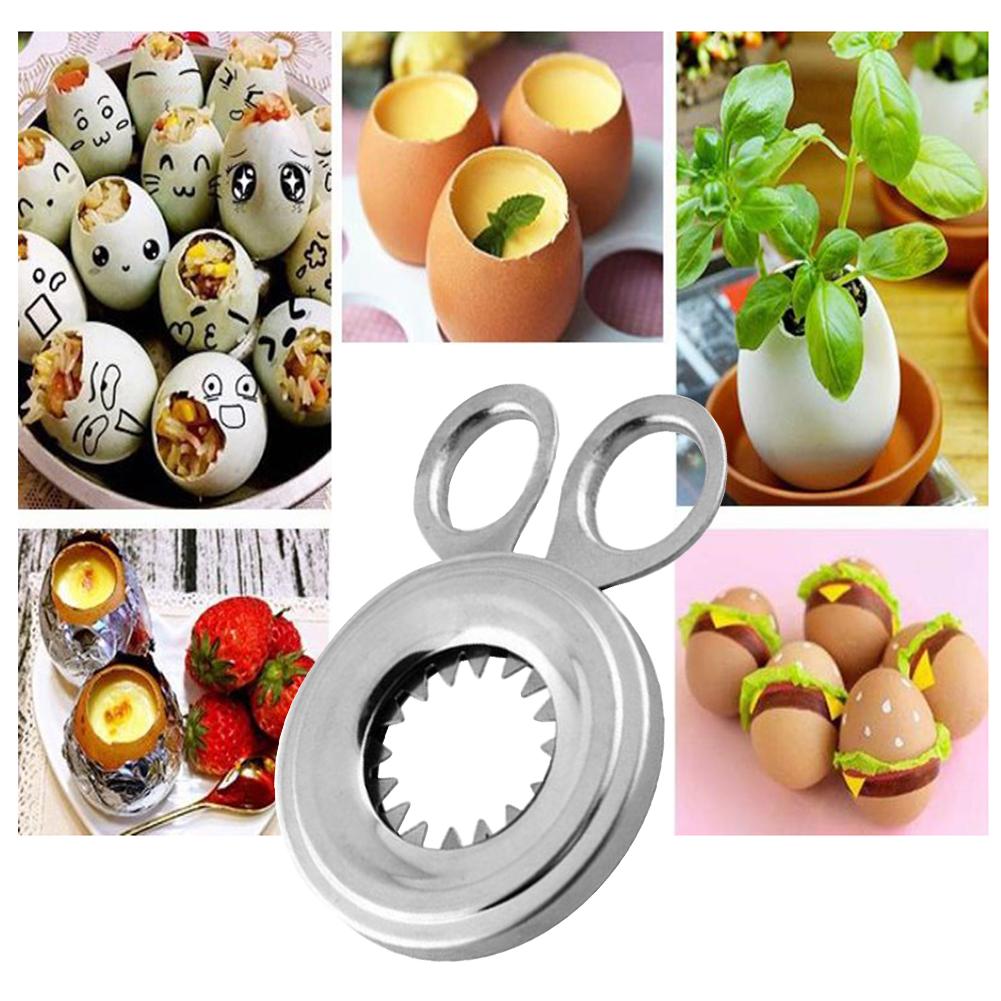 Practical Metal Egg Scissors Egg Topper Cutter Shell Opener Stainless Steel Boiled Raw Egg Open Kitchen Tools Set