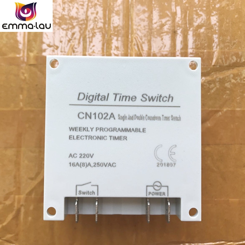 Temporizador electrónico Digital LCD, programable, diario, 220V, 110V, 24V, 12V, CN102A, AC, temporizador de ciclo CC, cuenta atrás, interruptor de Control de segundos