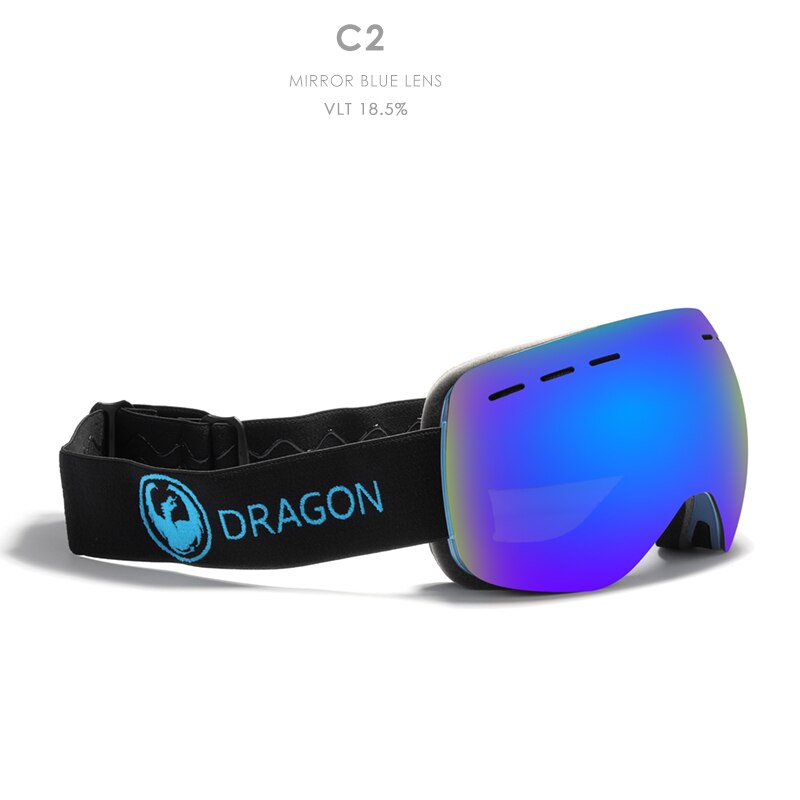 Dragon-Gafas de esquí de doble capa para hombre y mujer, lentes antivaho grandes para esquiar, nieve, snowboard, D292, UV400: 230-C2