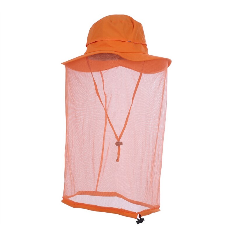 Outdoor Vissen Cap Midge Mosquito Insect Hoed Vissen Hoed Bug Mesh Head Netto Gezicht Protector Travel Camping Cap Hoeden: Bruin