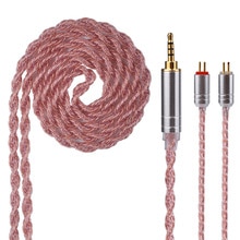 Cable de cobre rosa de 6 núcleos Yinyoo 2,5/3,5/4,4mm Cable equilibrado con conector MMCX/2PIN para HQ6 QT2 ZS10 ZST PRO BLON BL05