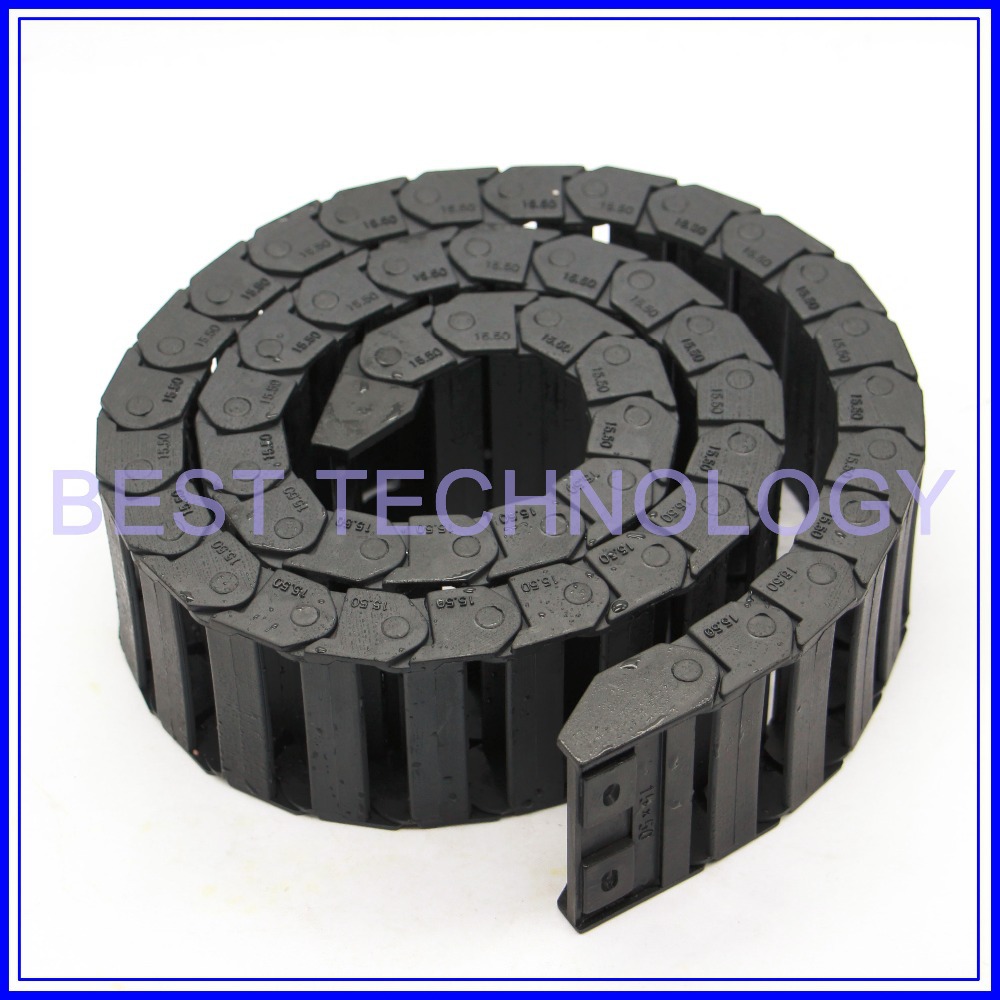 Cadena de arrastre de Cable de plástico, portador de Cable con conectores de extremo, longitud de 15x15mm, 20mm, 30mm, 40mm, 50mm, l1000 mm