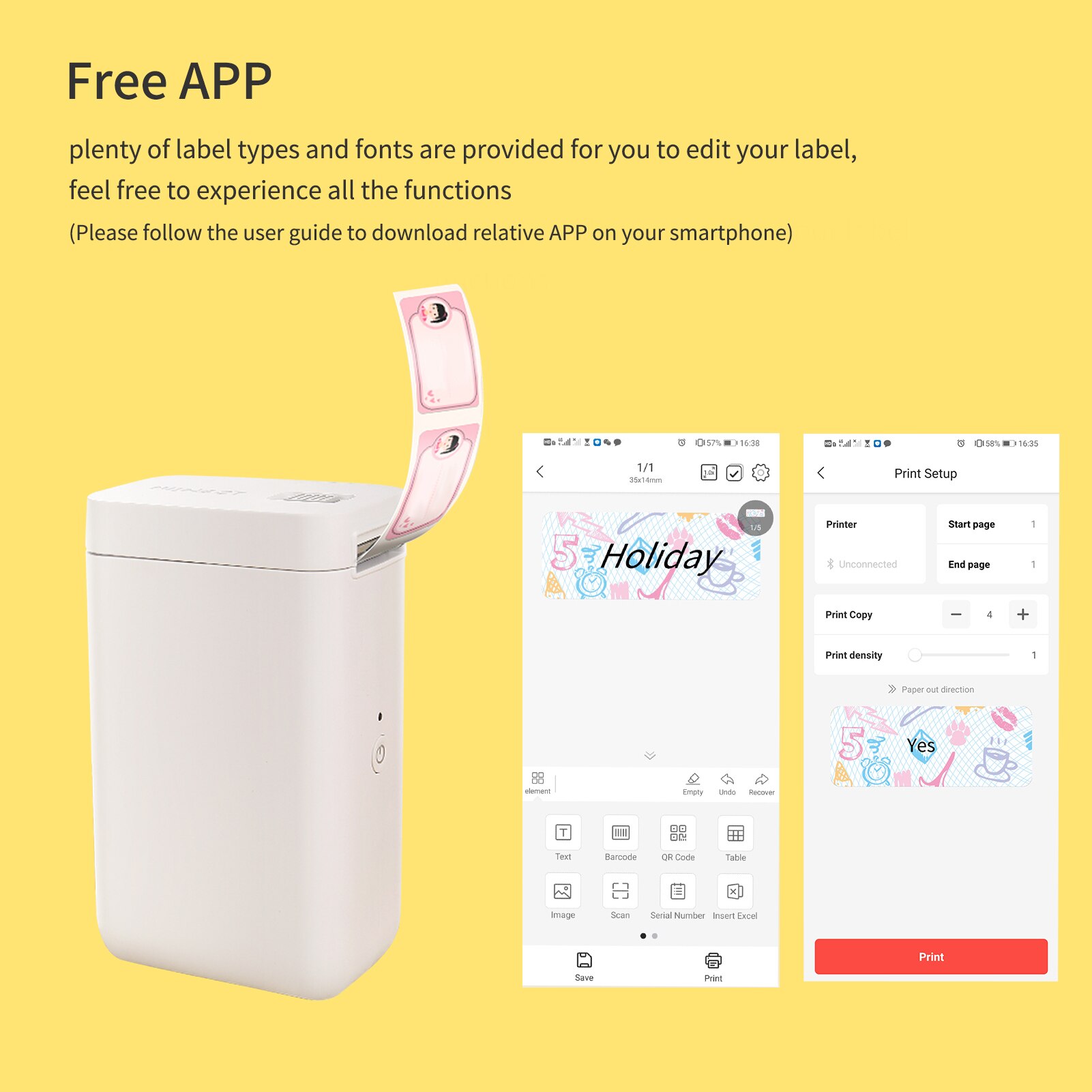 NIIMBOT D11 Plus D101 Label Maker Machine Pocket Thermal Label Printer BT Connect Sticker Labeling Machine 10-25mm Label Width