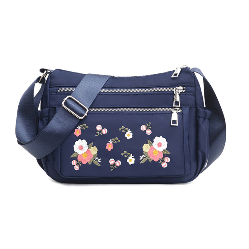 Casual Waterproof Oxford Shoulder Bags For Women Mother Crossbody Embroidered Handbag Purse Female Messenger Bag: Pink